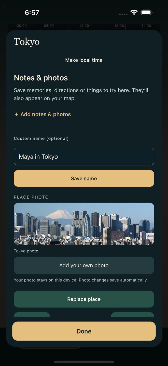 Tokyo edit form with Maya in Tokyo in the Custom name field
